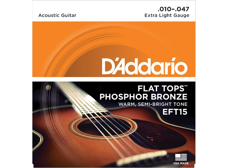 D'Addario EFT15 Phos.Bronze. Flat Top (010-047) 